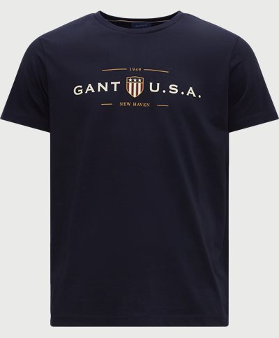 Gant T-shirts D1 BANNER SHIELD SS T-SHIRT 2003155 Blue
